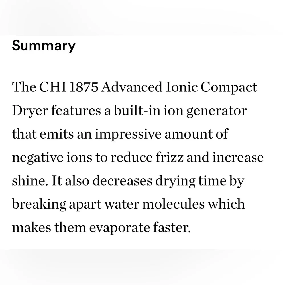 Chi 1875 Series Advanced Ionic Compact Hair Dryer New!!🔥